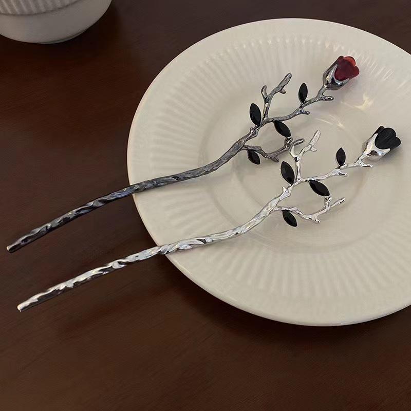 Rosen-Haarnadel: Chinesisches High-End-Haaraccessoire im Vintage-Stil für Frauen