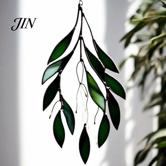 Lightweight Outdoor Decor Acrylic Leaf Hanging Pendant, Waterproof Sunproof Window Hanging, Decorative Four-leaf Clover Pendant Ornament with Colorful