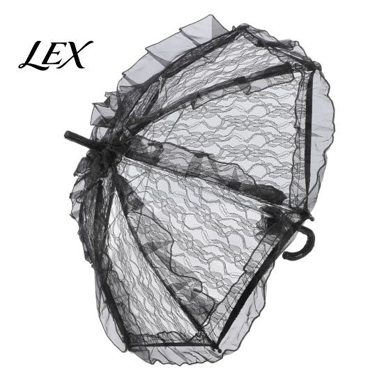 Sun Protection Parasol Vintage Gothic Lace Umbrella, Black Bridal for Halloween Portable Witch Cosplay, Wedding Decoration, Stage Performance