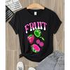 Fruit Strawberry Cherry Kiwi Print Women T-Shirt Y2K Casual T Shirts Trendy Comfortable Short Sleeve All-Match Streetwear