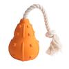 Pumpkin Pet Chewing Toy Rubber Pet Biting Toy Durable Multifunctional Interactive Teething Toy for Dogs Cats