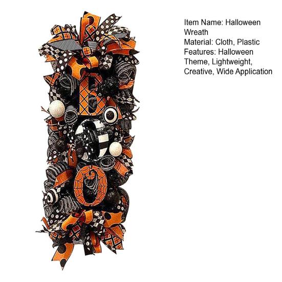 Halloween Swag Wreath Fall Garland Front Door Hanging Porch Sign Wreath for Home Holiday Decor