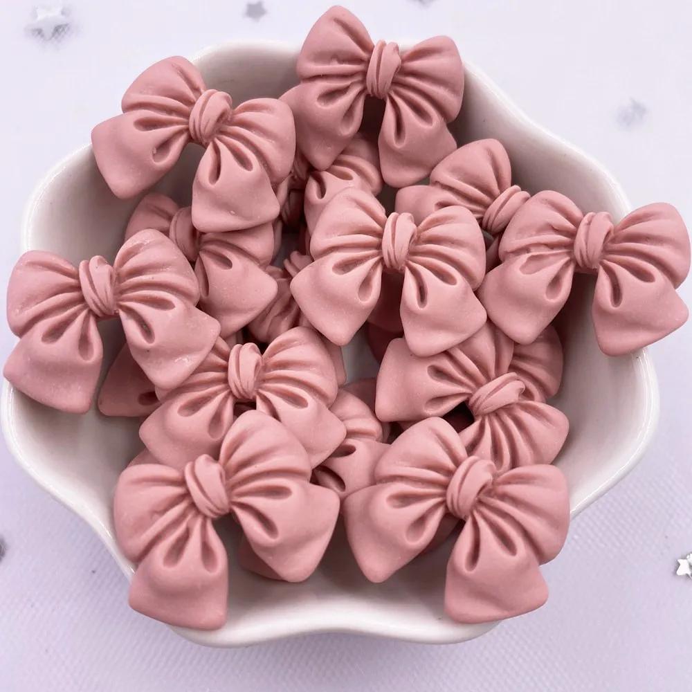 20PCS Resin Kawaii Colorful Painted Cartoon Bowknot Flatback Stone Figurine Scrapbook DIY Decor Home Accessories Crafts M201