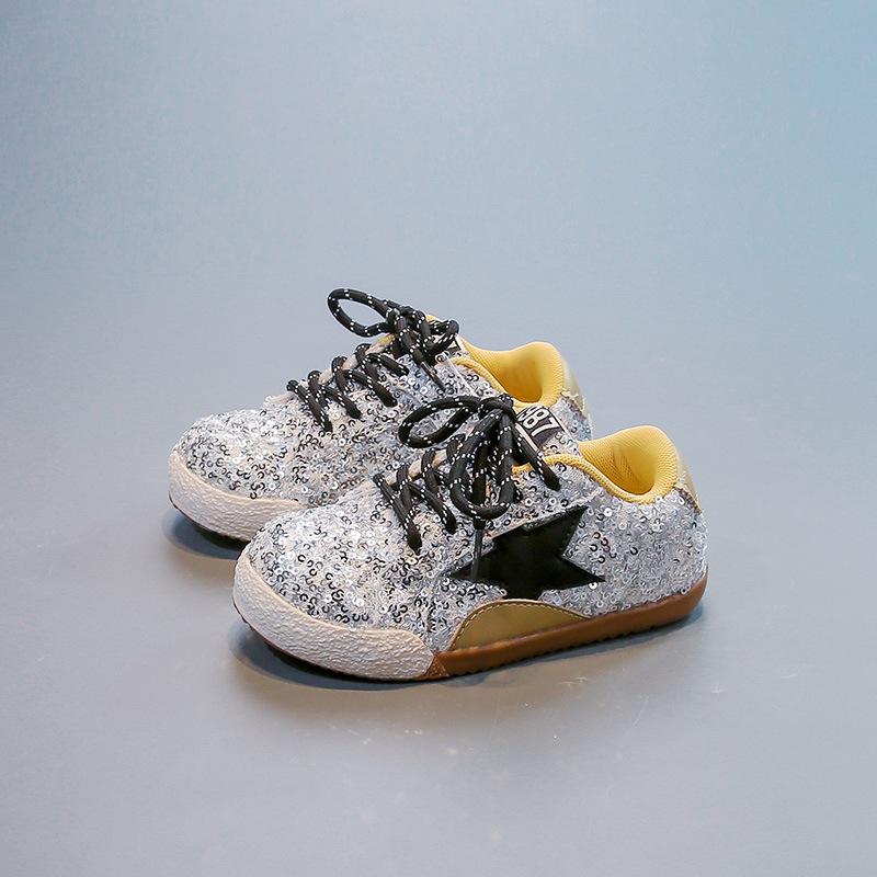 

Детские кеды 2025 весна и осень новые немецкие тренировочные туфли туфли Форреста Гампа туфли со звездой повседневные мальчиковые туфли девочки белые туфли 31 серебряный