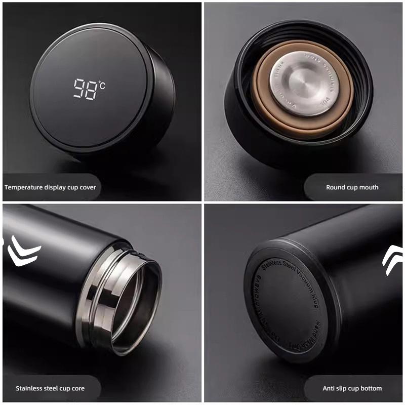 500ml Portable Car Logo Intelligent Stainless Steel Thermos Bottle For Citroen e-C3 e-C4 X C5X C3 C4 Cactus Picasso C-Crosser C6