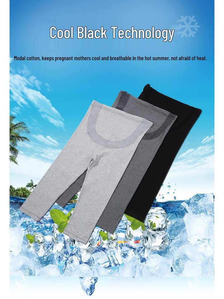Högmidjade sommarleggings för gravida med smal passform och magstöd