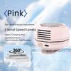 360 Degree Adjustable Silent Mini Bladeless Electric Fan 3 Speeds Wearable Suspended Waist Fan USB Rechargeable Long-Lasting