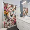 Butterfly Floral Shower Curtain Gift, Pink Cherry Blossom Bath Decor, Nature Art Bathroom, Colorful Butterfly Gift