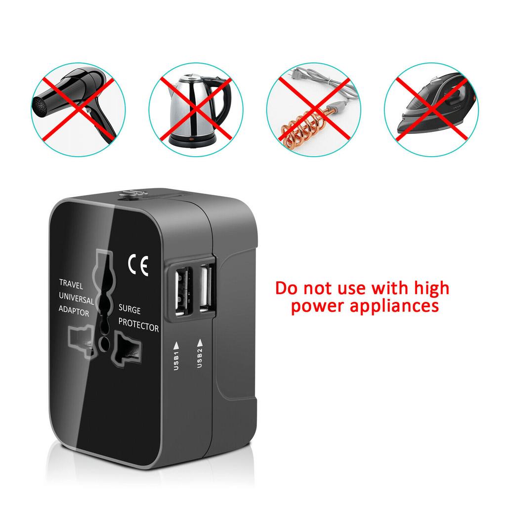 1 db Univerzális Utazó Dugó Adapter 2 USB Porttal Világutazó AC Hálózati Töltő Adapter AU US UK EU Átalakító Adapter USB Töltő Új