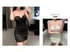 Korean Slimming Bow-Detail Ruched Bodycon Bandeau Dress for Women