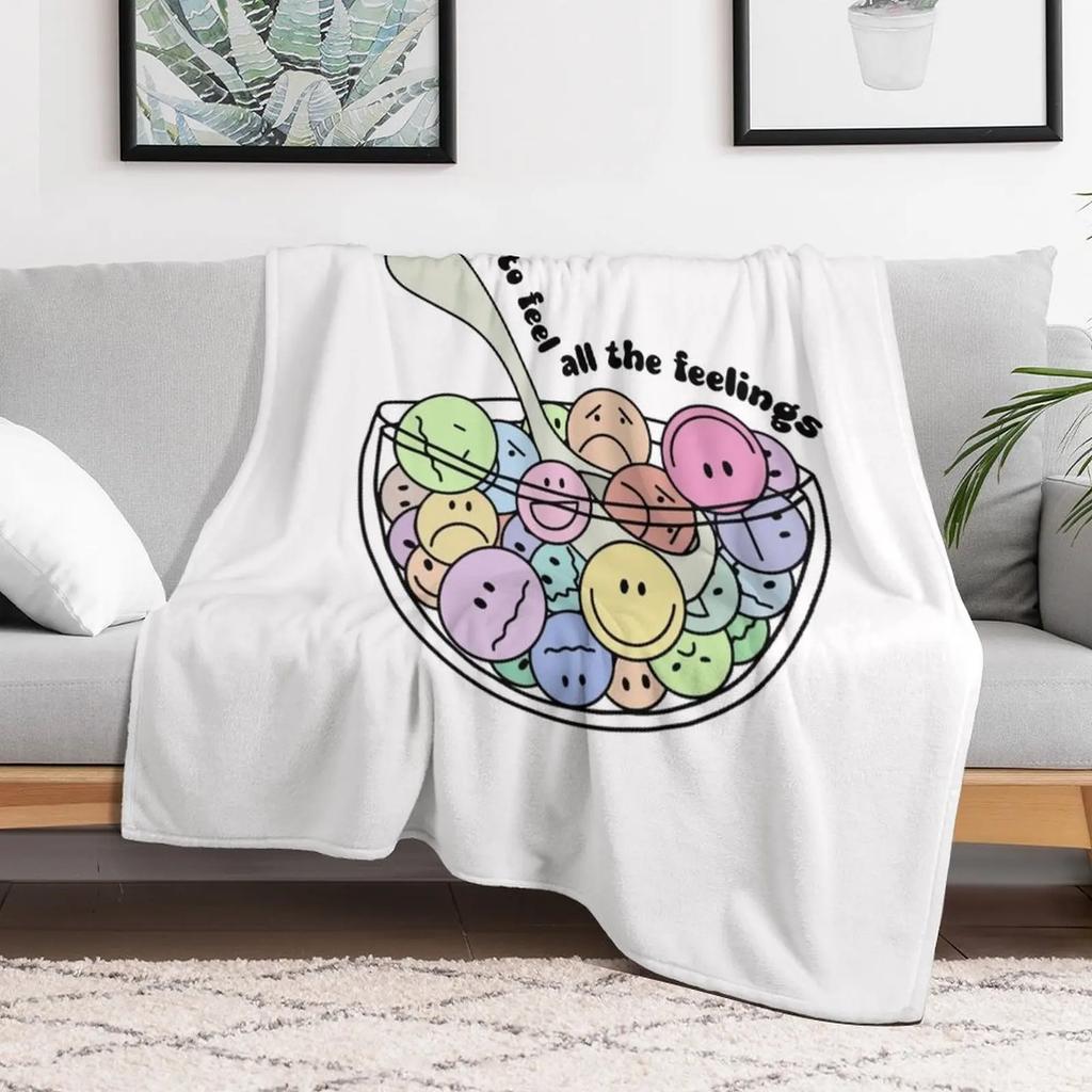 Its Okay To Feel All The Feels ABA Therapist Speech Therapy BCBA Mental Health RBT AAC Throw Blanket