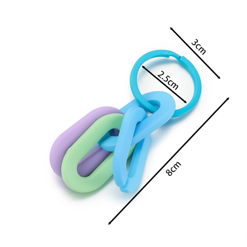 1pc Colorful Acrylic Links Chain Keychain Handmade Car Key Ring for Women Men Handbag Accessories DIY Friendship Gifts