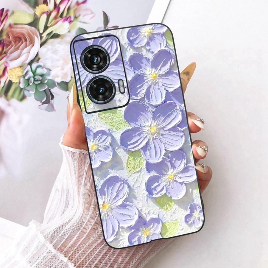 For Motorola Edge 50 Fusion Case XT2429-1 Soft TPU Flower Protective Phone Cases For Motorola G96 motog96 5G Fundas Cover Coque