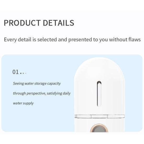 Cold Spray Face Steamer Wireless Moisturizing 180mAh USB Charging Water Mist Sprayer