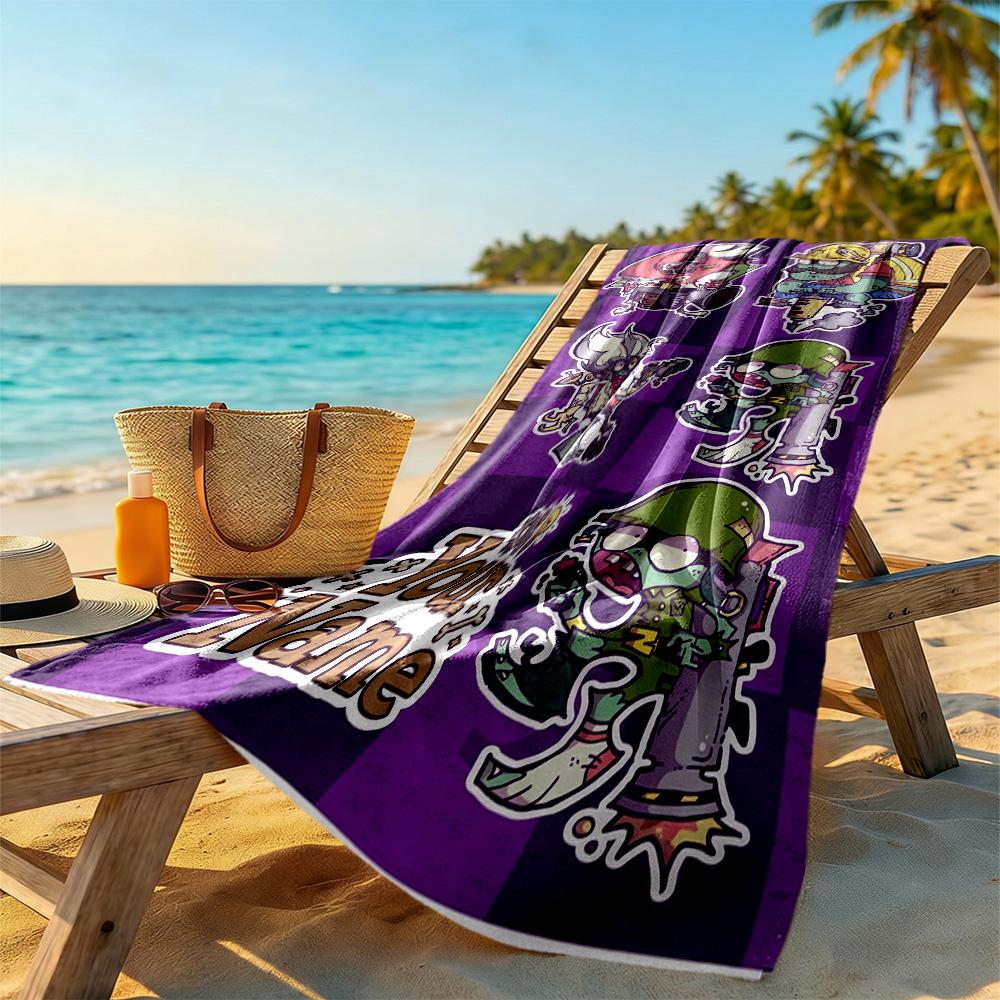 Plants Vs. Zombies Customize Your Name Beach Towel Soft Durable Quick-Dry Suitable for Swimming Gym Camping Yoga Vacation