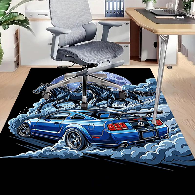 1PC Horse Car Non-Slip Floor Carpet Compatible for Office&Living Room&Bedroom&Dining room - Soft & Pattern, Vibrant Colors-H0340