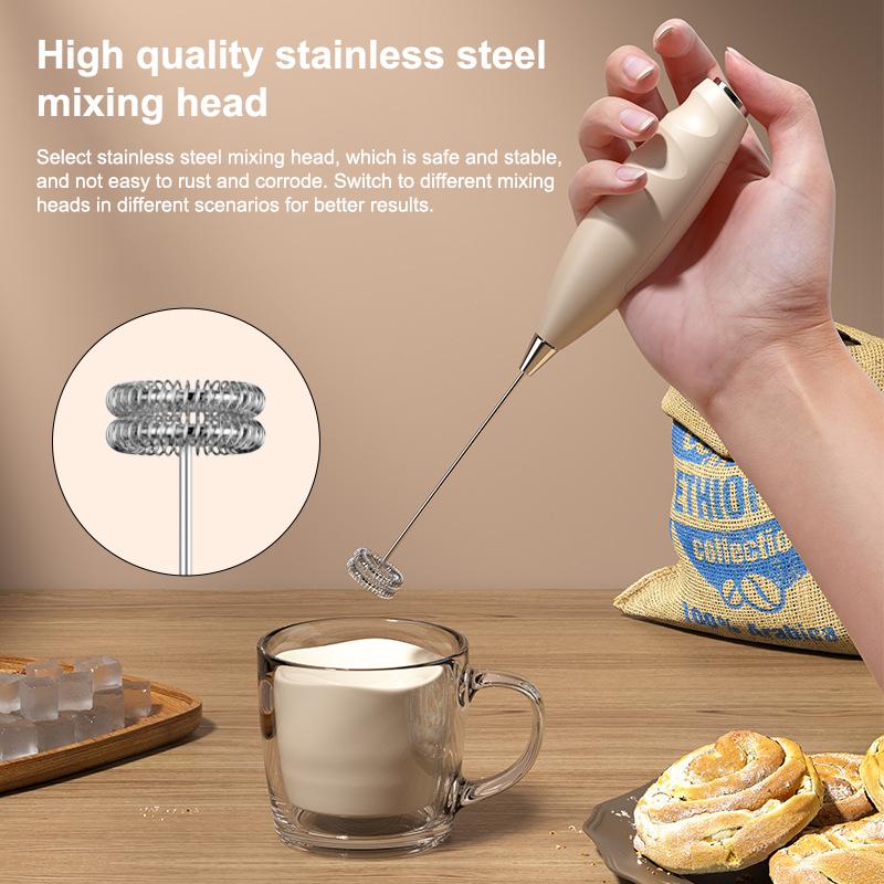 Wireless Electric Milk Frother Mixer Battery-Powered Handheld Foamer Coffee Cream Soup Peanut Butter Egg Whisk Baking Accessor