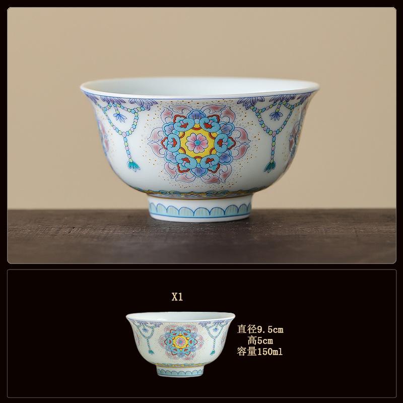 Blue and white bucket color tea cup New Chinese ceramic personal master cup Home office hospitality tea set Press hand small teacup