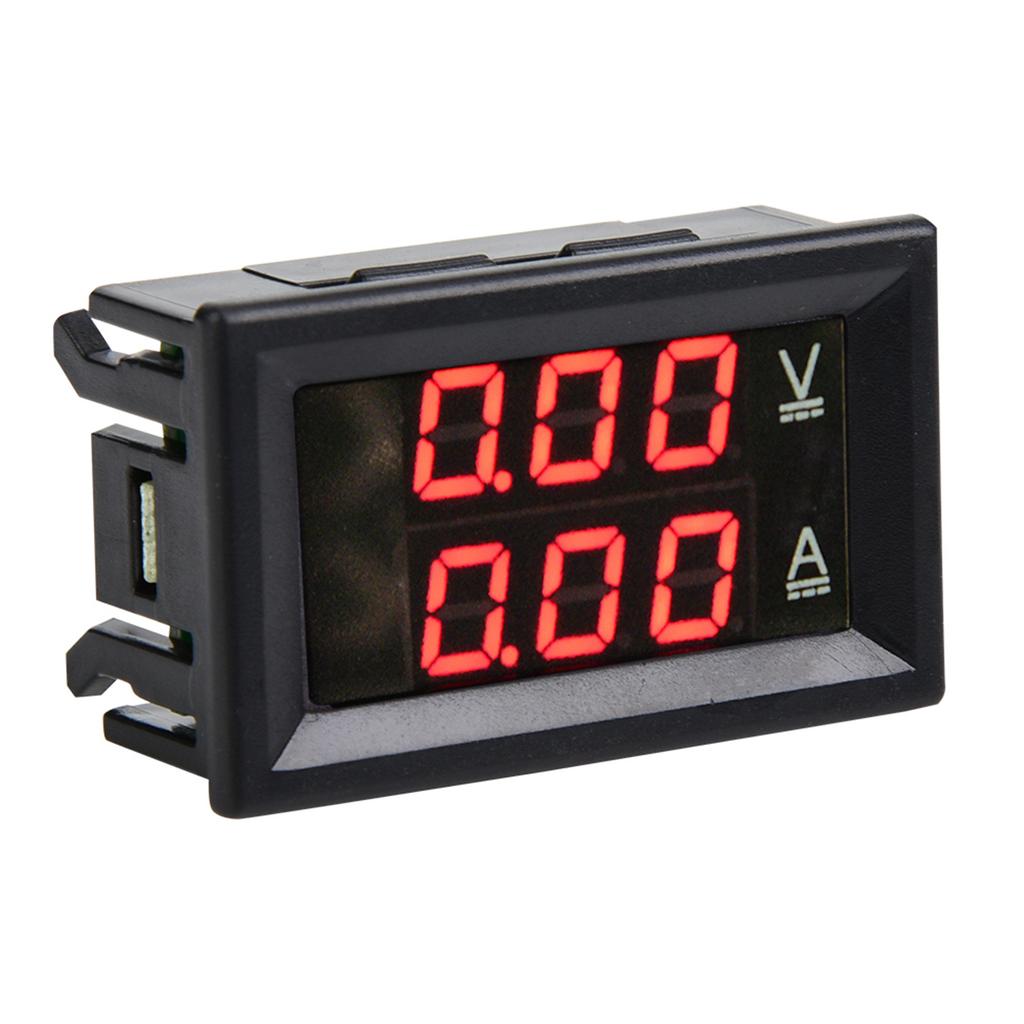 3 Digit DC 0 100V 50A 10A Voltmeter Ammeter Gauge Dual LED Panel (Red & Red 10A)