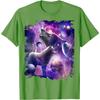 Cosmic Wolf Howling Graphic Tee Men Casual Round Neck Breathable Cotton Print Tshirt