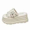Fashion 8CM Women's Chunky Slippers Summer High Platform Wedges Punk Shoes Woman Buckle Beach Flip Flops Thick Bottom Sandalias Mujer
