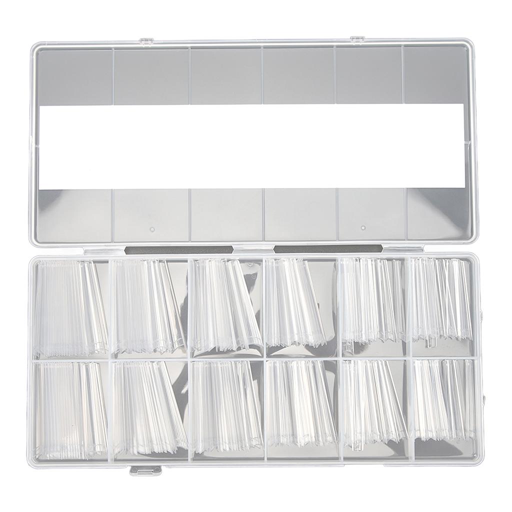 240pcs Long Fake Nail Professional Home Salon DIY Transparent Full Cover Nail Tip for Nail Artist Novice