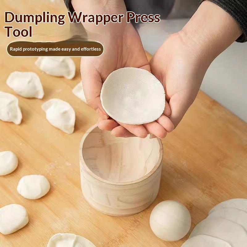 Herramienta de Madera para Hacer Masa de Empanadillas Redonda Molde para Hacer Envolturas de Empanadillas Herramienta Reutilizable para Presionar Masa Diy