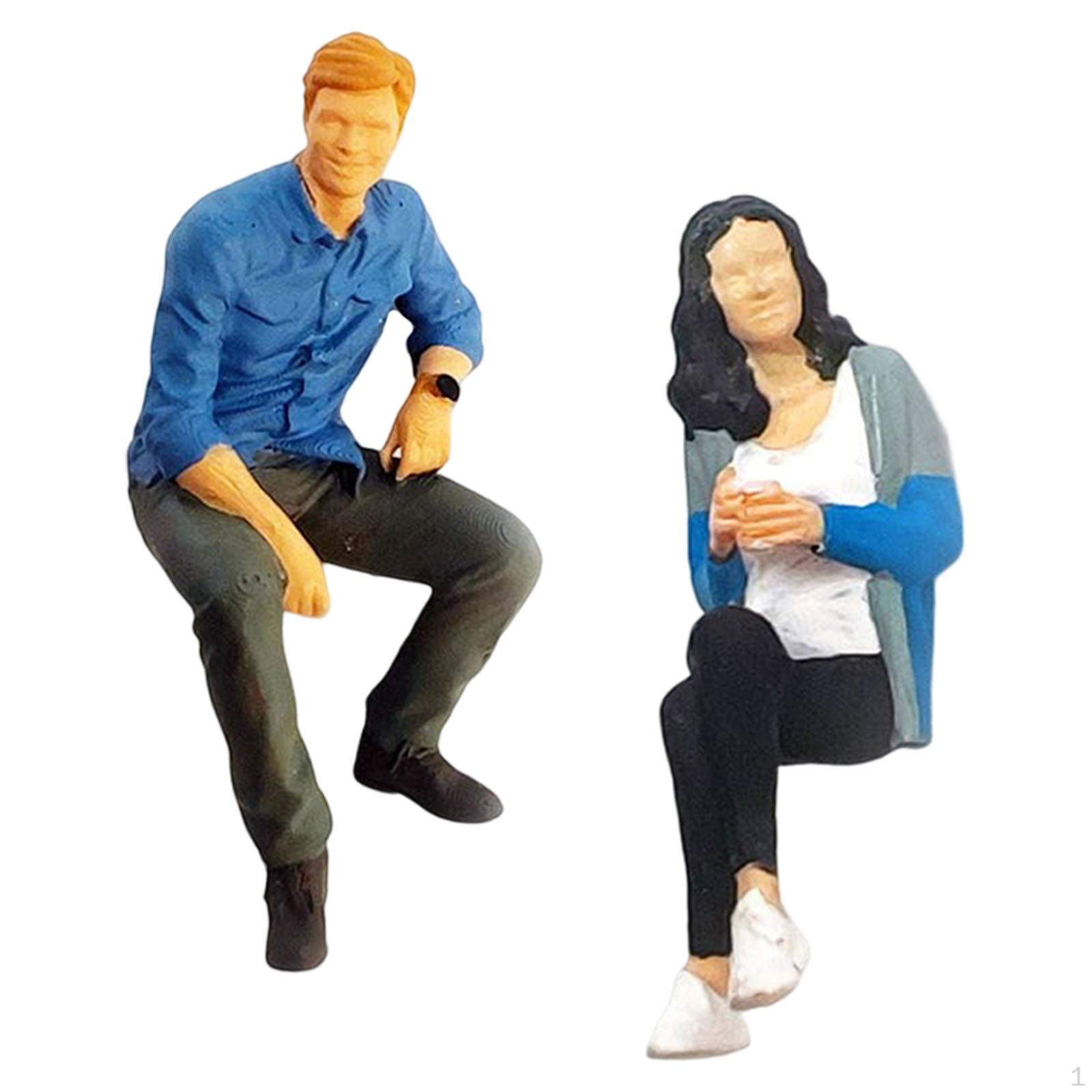 Фигурки людей 1/64 Архитектурная сидячая модель миниатюра Аксессуар для железнодорожного макета Диорамы синий