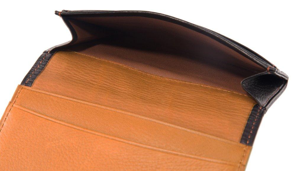 Cypris Silky Kip Business Card Case, Leather, with Gusset, Perfect Gift for Father's Day, Birthday, or Boyfriend, Black, 1720