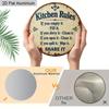 2D Flat Aluminum Rustic Farmhouse Kitchen Decor Round Metal Sign, Cute Family Manners Sign for Mom, Wife, Housewarming Gift, Pre-Drilled Holes for