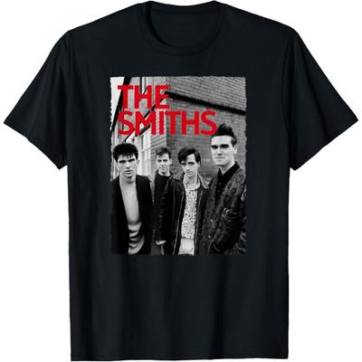 T-shirt The Smiths Texte Rouge Photo de Groupe Par Stephen Wright