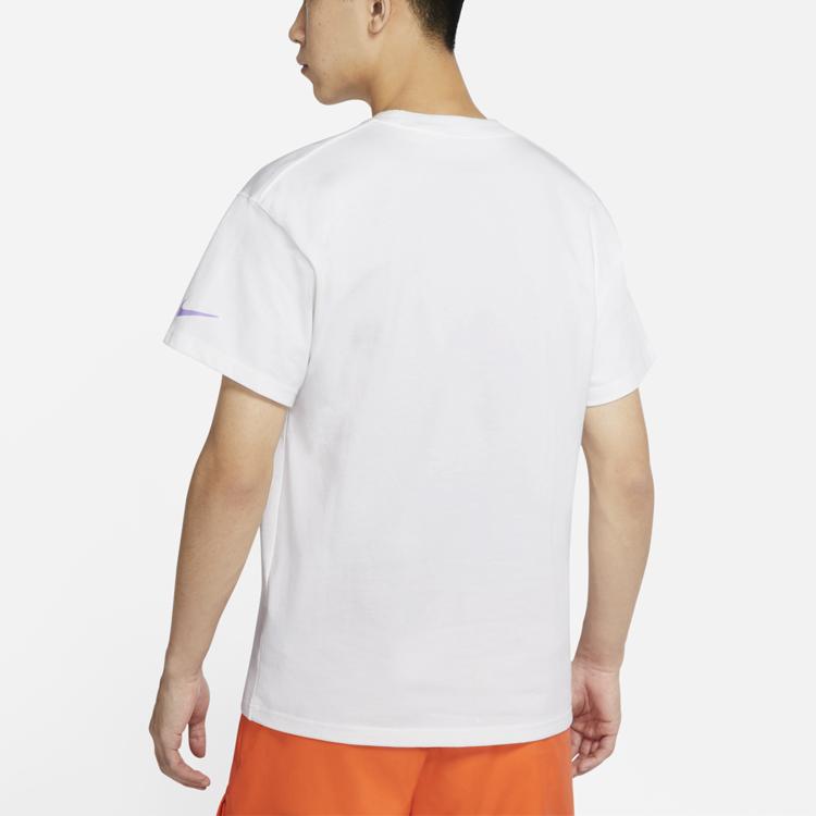 Nike T Shirts Men's White Crew Neck Moderate Straight Fit DC3939-100