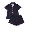 Cherry Print Women's Pajama Set - Short Sleeve & Shorts, European & American Style Home Wear