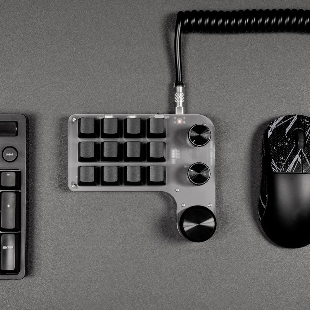 Programmable Shortcut Key 7 Colors Light Multifunctional Keypad Bluetooth-Compatible Mini Keypad USB Wired for PC Macbook Laptop