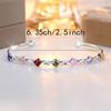 Multicolor Crystal Rainbow Zircon Open Adjustable Bangles Bracelets For Women Vintage Gold Silver Color Geometric Stone Bracelet