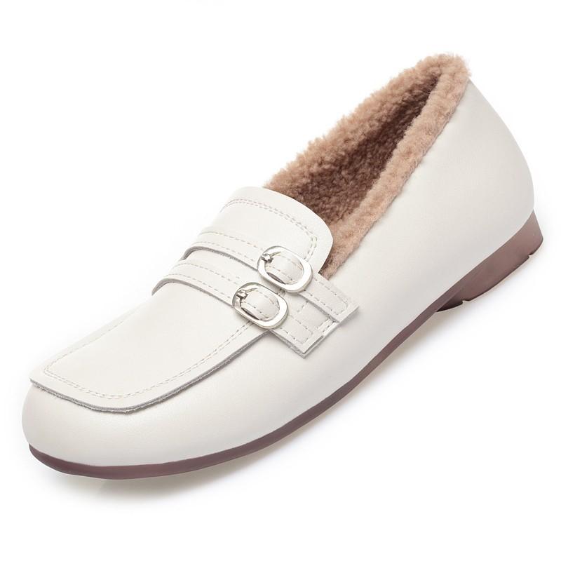 Fashion AIYUQI Women Loafers Fall 2025 New Flat Casual British Style Fur Shoes Ladies Large Size 41 42 43 Shoes Women