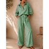GMXIA Women's Fashion Casual Autumn Winter Long Sleeve POLO Neck Pants Suits