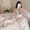 French Light Luxury Tencel Cotton Embroidered Princess Style Bedding - Four-Piece Set, Silk Smooth, All-Season Comfort.