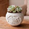 Carved Landscape Animal House Silicone Vase Mold Diy Candle Cup Plaster Storage Jar Home Decoration