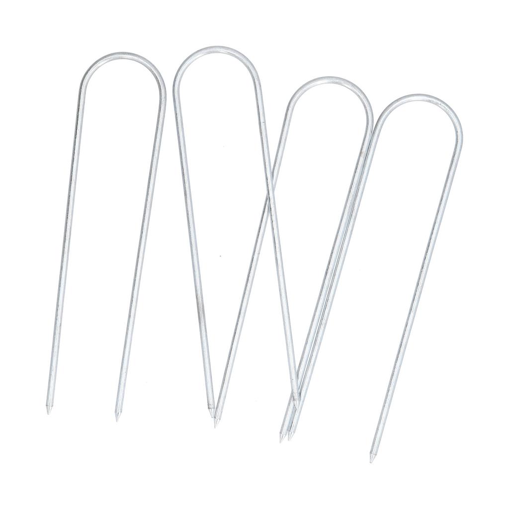 Garden Staples Galvanized U Shaped Garden Fencing Peg for Greenhouses Lawns Gardens