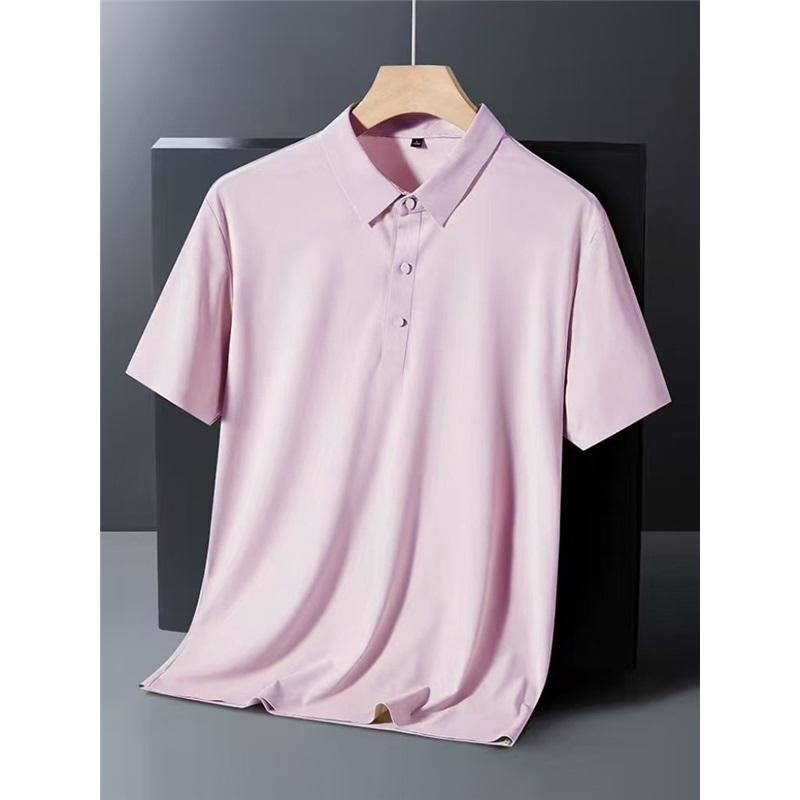 Men's Striped Polo Shirt Short Sleeve Casual Breathable Business Top