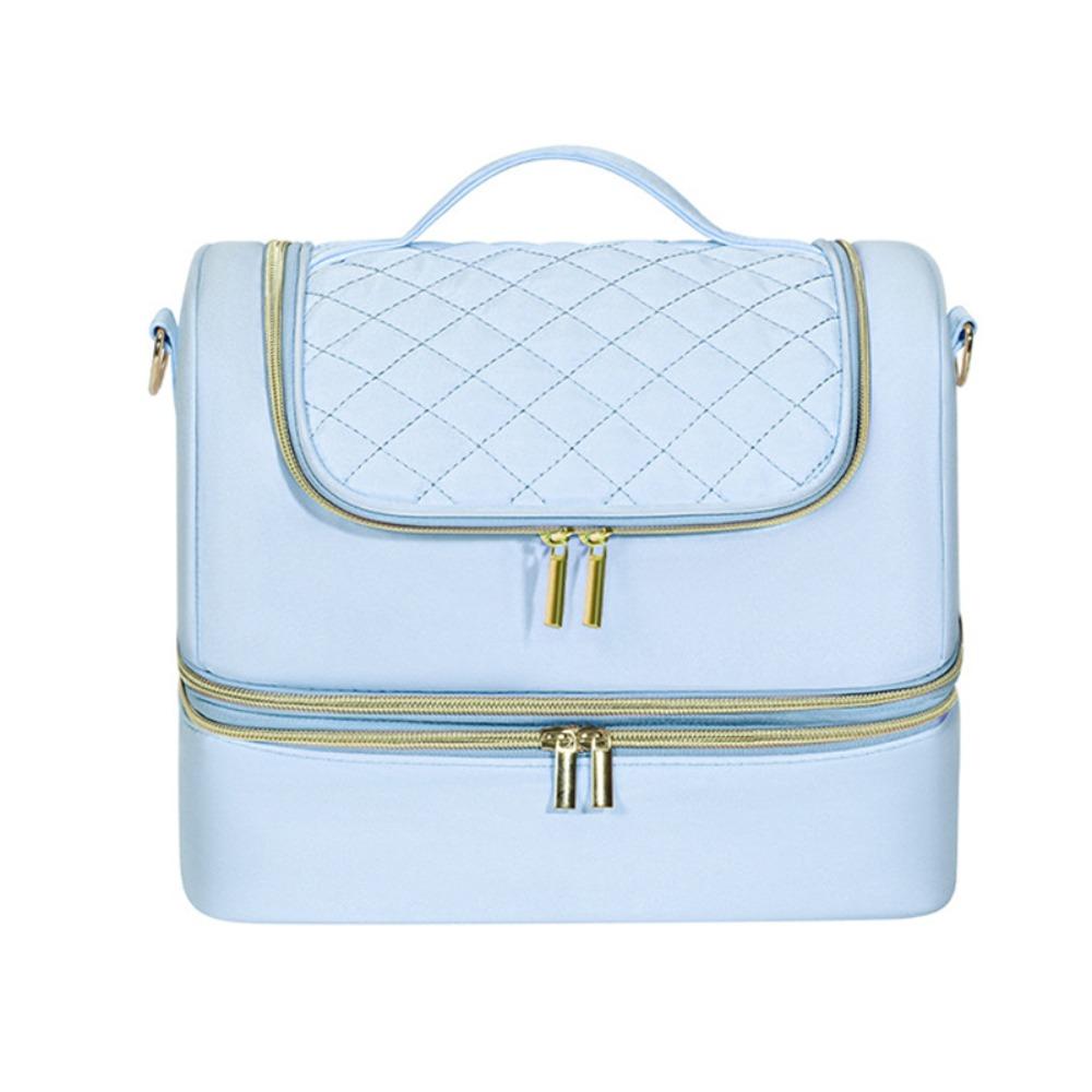 

Двухслойная сумка-органайзер для лака для ногтей Вмещает 60 флаконов Большая вместимость Набор для мастера маникюра Дорожная сумка Сумка для набора по уходу за ногтями