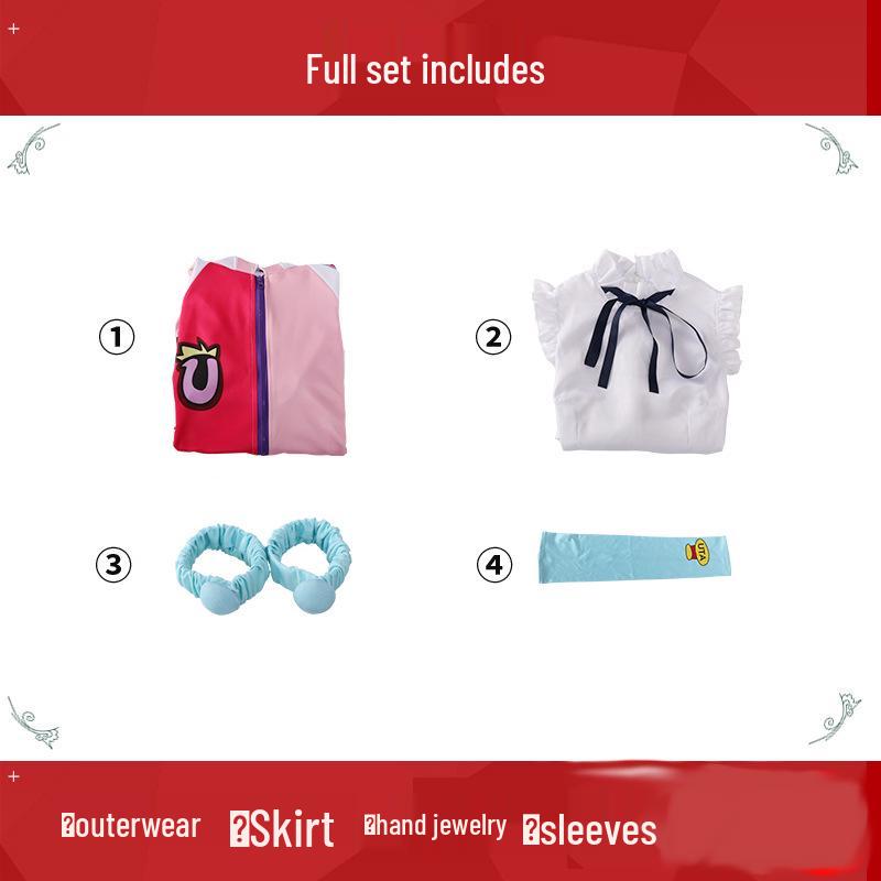 Červený Uta Cosplay Set: Japonský Lolita kabát a rukávy skladem