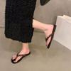 French Leopard Print Flat-soled Flip-flop Shoes Women's Shoes 2025 Summer Wear with Skirt Soft-soled Beach Sandals