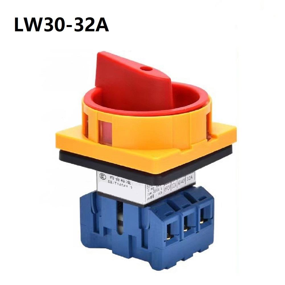 LW30 32A 3P Load Circuit Breaker Switch Rotary Power Cut Off Conversion Switch Thickened Copper Components