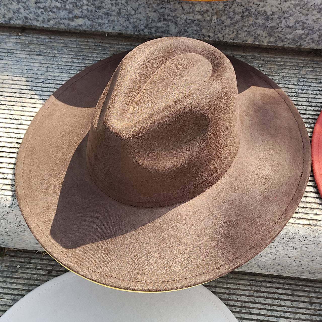 

Suede 9.5cm Wide brimmed Women s Hat Men s Church Jazz Hat Fedoras Cowboy Hat Panama Hat M56-58CM