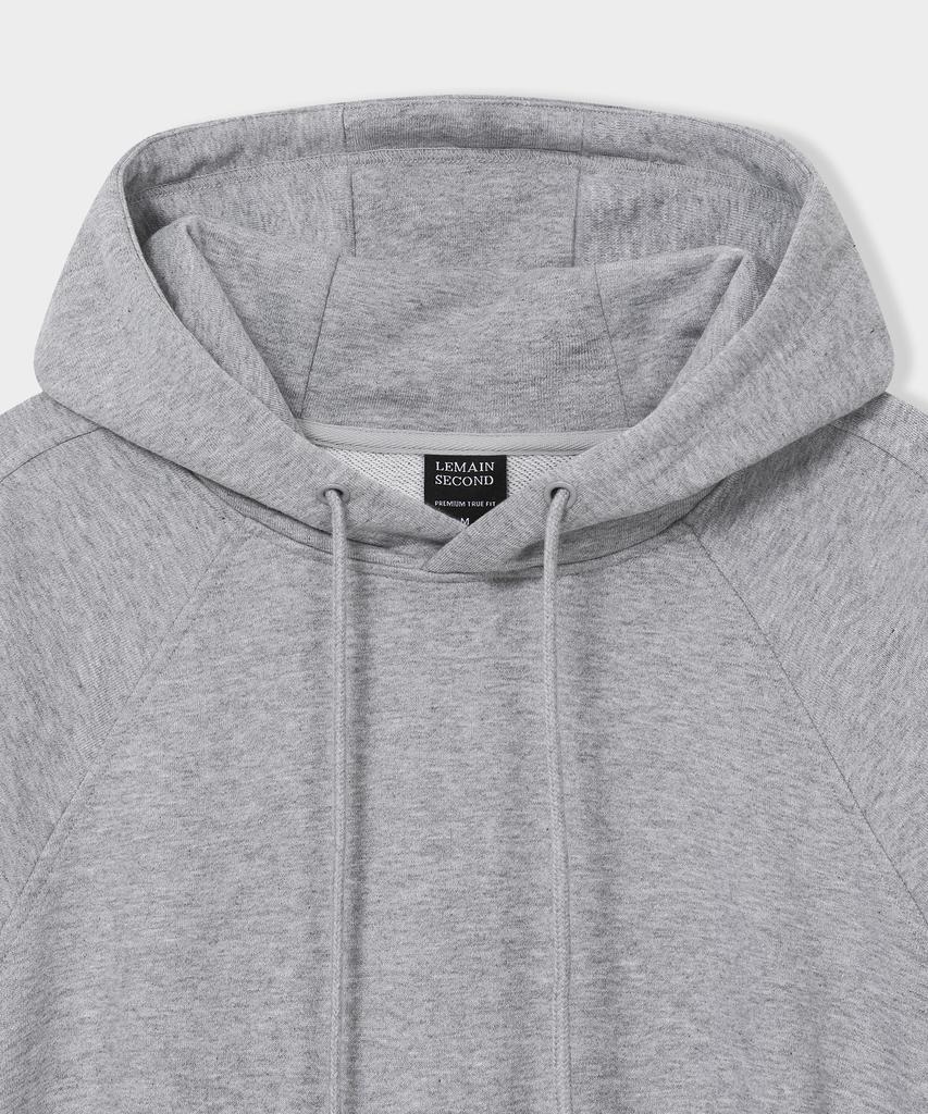 LEMAIN SECOND Sleeve Double-Pleat Raglan Hooded Sweatshirt [Grey]