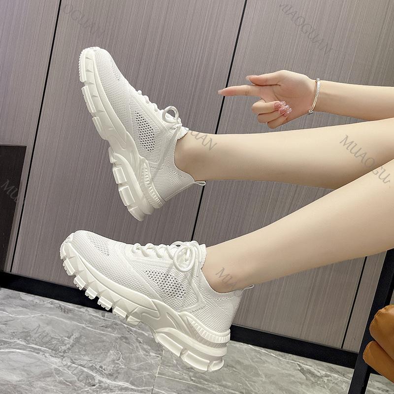 Fashion Versatile Casual Sneakers 2025 Spring and Summer Mesh Breathable Tenis Female Shoes Color Blocking Platform Sports Running Shoes