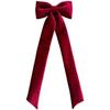 Polyester Red Christmas Bow with Elegant Draping and Extra Long Tails for Hotel Mall Window Decoration 105x38cm