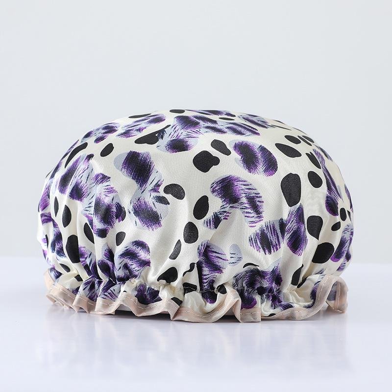 Double-Layer Waterproof Adult Bath & Hair Cap - Makeup, Kitchen, Anti-Oil, Thickened; Customizable Logo